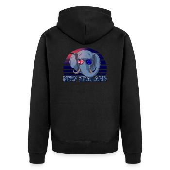 Nouvelle Zélande - Veste à capuche bio Premium Unisexe - noir - Dos - Nico (187cm)