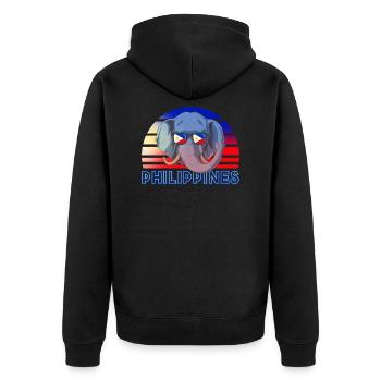 Philippinen - Unisex Premium Bio Zip Hoodie - Schwarz - Hinten - Nico (187cm)