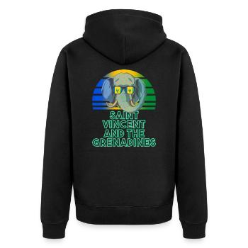 Saint Vincent and the Grenadines - Unisex Premium Organic Zip Hoodie - black - Back - Nico (187cm)