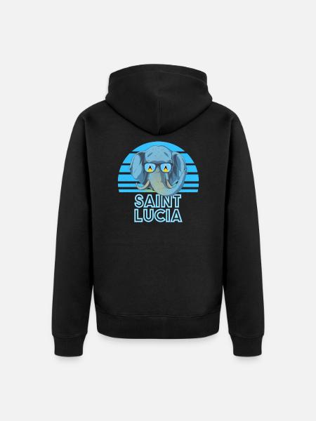 Saint Lucia - Unisex Premium Organic Zip Hoodie - black