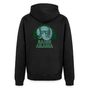 Saudi Arabia - Unisex Premium Organic Zip Hoodie - black - Back - Nico (187cm)