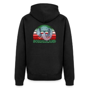 Somaliland - Unisex Premium Organic Zip Hoodie - black - Back - Nico (187cm)