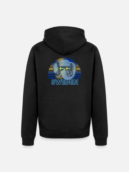 Sweden - Unisex Premium Organic Zip Hoodie - black