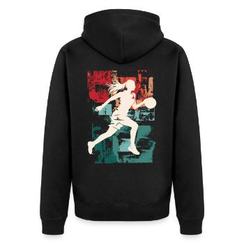 basket-ball femme basketteur joueur de basket-ball - Veste à capuche bio Premium Unisexe - noir - Dos - Nico (187cm)