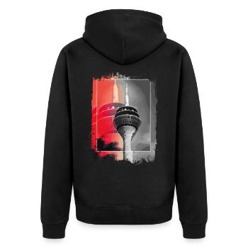 Düsseldorf Skyline TV Tower Allemagne Ville - Veste à capuche bio Premium Unisexe - noir - Dos - Nico (187cm)