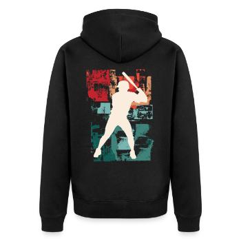 Baseball Joueur De Baseball Joueur Vintage Coloré - Veste à capuche bio Premium Unisexe - noir - Dos - Nico (187cm)