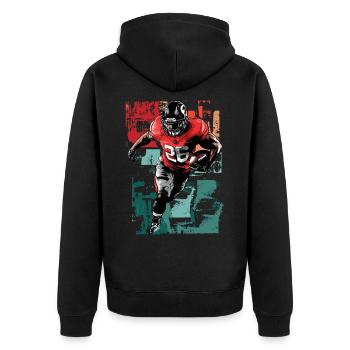Joueur de football américain USA Amérique Sports Rétro - Veste à capuche bio Premium Unisexe - noir - Dos - Nico (187cm)