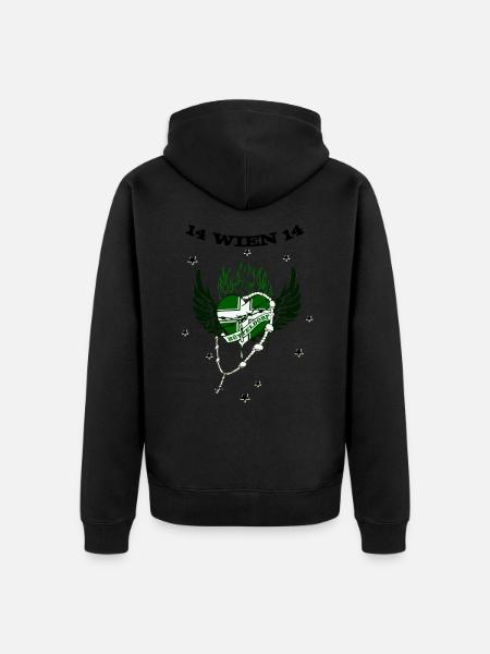 Hütteldorf - Unisex Premium Bio Zip Hoodie - Schwarz