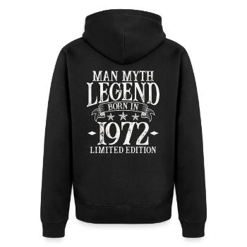 Né en 1972 Homme Mythe Légende 50e anniversaire - Veste à capuche bio Premium Unisexe - noir - Dos - Nico (187cm)