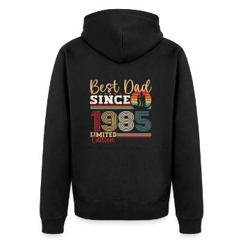 Meilleur père pour hommes depuis 1985 Fête des Pères Cadeau Amusant - Veste à capuche bio Premium Unisexe - noir - Dos - Nico (187cm)
