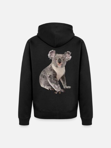 Koala - Unisex Premium Organic Zip Hoodie - black
