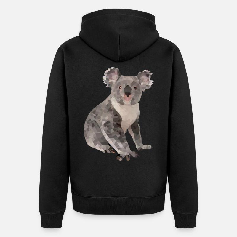 Koala - Unisex Premium Bio Zip Hoodie - Schwarz