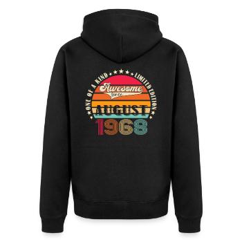 Awesome since August 1968 54th Birthday Gift - Unisex Premium Organic Zip Hoodie - black - Back - Nico (187cm)