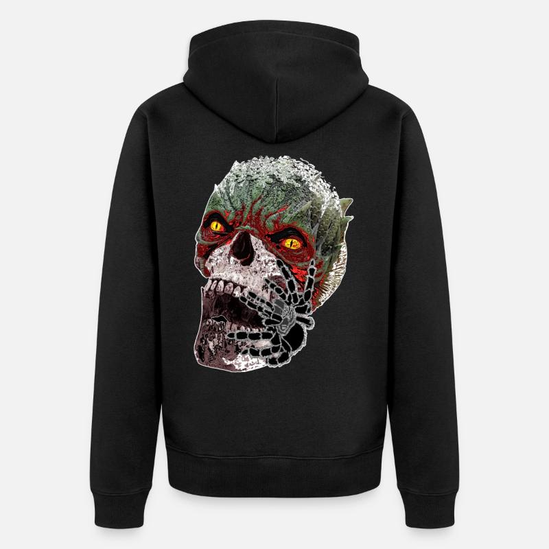 Monstre effrayant d’Halloween - Veste à capuche bio Premium Unisexe - noir