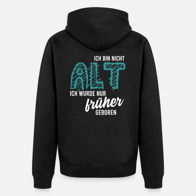 ALT, GESCHENK - Unisex Premium Bio Zip Hoodie - Schwarz