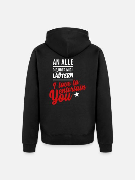 LÄSTERN, GESCHENK - Unisex Premium Bio Zip Hoodie - Schwarz