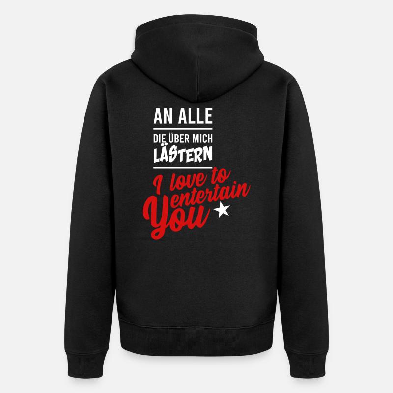LÄSTERN, GESCHENK - Unisex Premium Bio Zip Hoodie - Schwarz