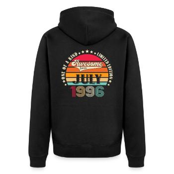Awesome since August 1996 26th Birthday Gift - Unisex Premium Organic Zip Hoodie - black - Back - Nico (187cm)