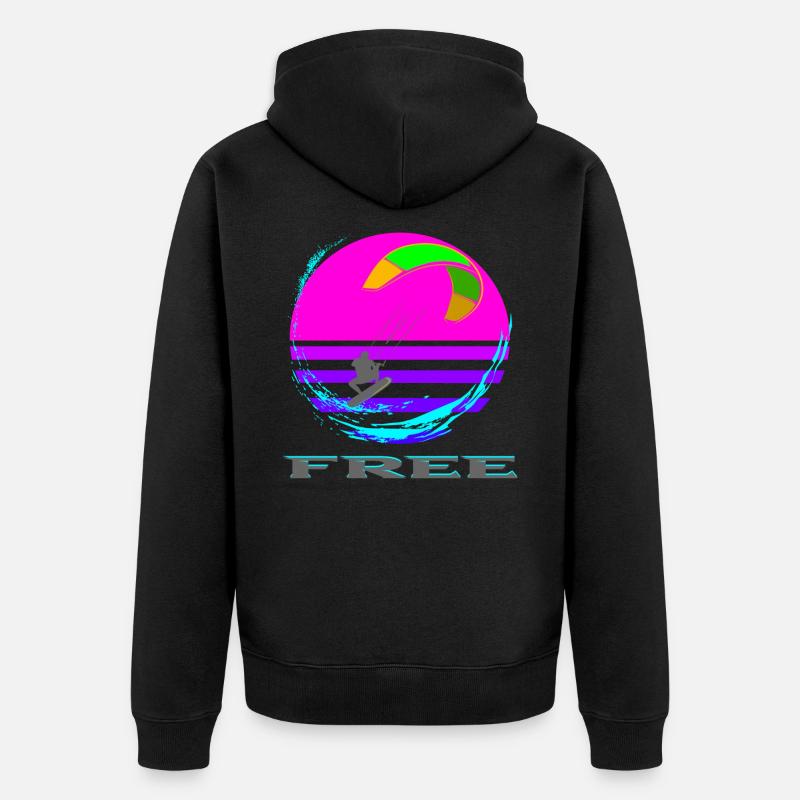 Kitesurf - Veste à capuche bio Premium Unisexe - noir