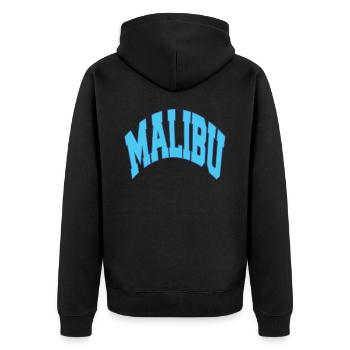 T-shirt bleu MALIBU California Sport - Veste à capuche bio Premium Unisexe - noir - Dos - Nico (187cm)