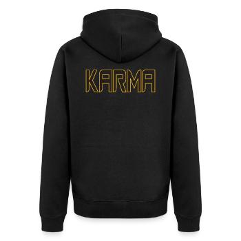 Karma T-Shirt Hommes Femmes Enfants T-Shirt Karma - Veste à capuche bio Premium Unisexe - noir - Dos - Nico (187cm)