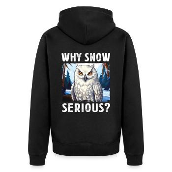 Hibou Harfang des neiges Hibou effraie Blanc Drôle de dicton - Veste à capuche bio Premium Unisexe - noir - Dos - Nico (187cm)