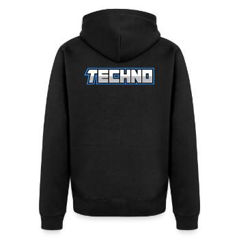 Techno - Veste à capuche bio Premium Unisexe - noir - Dos - Nico (187cm)