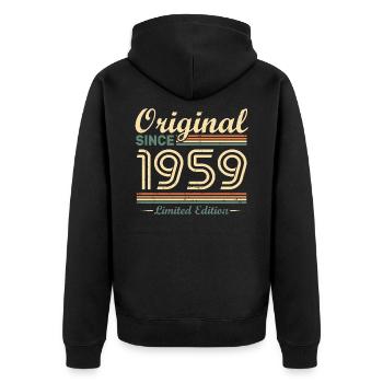 Original 1959 Vintage cadeau d'Anniversaire Rétro - Veste à capuche bio Premium Unisexe - noir - Dos - Nico (187cm)