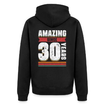 30 ans d’être génial - 30e anniversaire incroyable - Veste à capuche bio Premium Unisexe - noir - Dos - Nico (187cm)