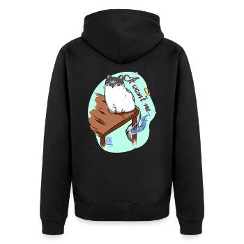 It wasn't me - Unisex Premium Bio Zip Hoodie - Schwarz - Hinten - Nico (187cm)