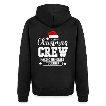 CHRISTMAS CREW - Unisex Premium Organic Zip Hoodie - black - Back - Nico (187cm)