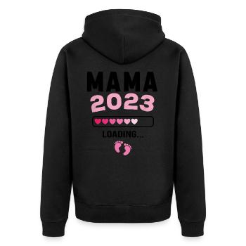 La future maman 2023 annonce sa grossesse - Veste à capuche bio Premium Unisexe - noir - Dos - Nico (187cm)
