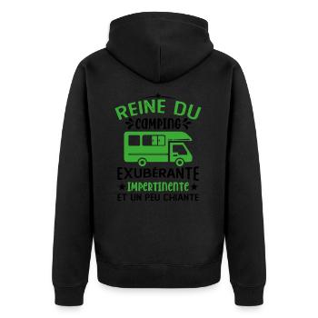 La Reine Du Camping Campeuse Cadeau Campeur Femme - Veste à capuche bio Premium Unisexe - noir - Dos - Nico (187cm)