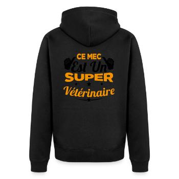Humour Ce Mec Est Un Super Vétérinaire - Veste à capuche bio Premium Unisexe - noir - Dos - Nico (187cm)