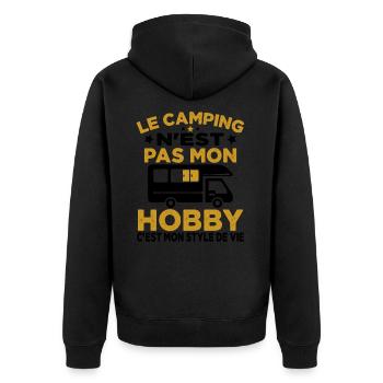 J'aime Camping C'est Mon Style De Vie Camping Car - Veste à capuche bio Premium Unisexe - noir - Dos - Nico (187cm)