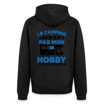 J'aime Camping C'est Mon Style De Vie Camping Car - Veste à capuche bio Premium Unisexe - noir - Dos - Nico (187cm)