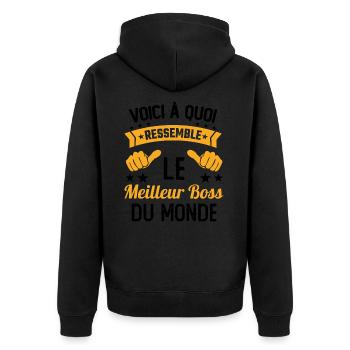 Homme Meilleur Boss Du Monde Cadeau - Veste à capuche bio Premium Unisexe - noir - Dos - Nico (187cm)
