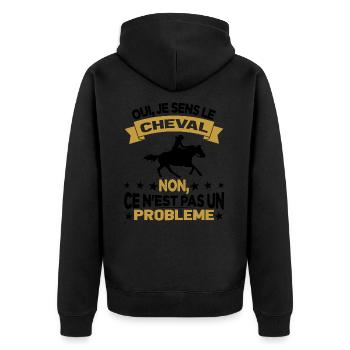 Oui Je Sens Le Cheval non ce n est pas un problème - Veste à capuche bio Premium Unisexe - noir - Dos - Nico (187cm)