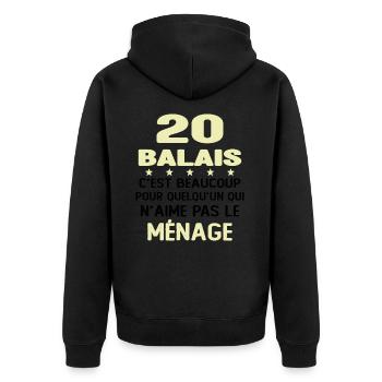 20 balais Drôle Cadeau Anniversaire 20 ans - Veste à capuche bio Premium Unisexe - noir - Dos - Nico (187cm)