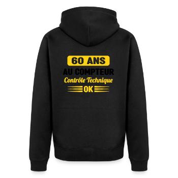 60 Ans Au Compteur Humour 60eme Anniversaire - Veste à capuche bio Premium Unisexe - noir - Dos - Nico (187cm)