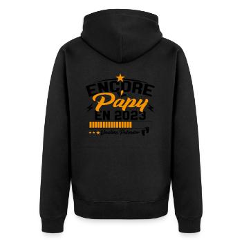Annonce Grossesse Encore Papy 2023 Cadeau - Veste à capuche bio Premium Unisexe - noir - Dos - Nico (187cm)