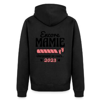 Encore Mamie En 2023 Cadeau Future Grand-mère - Veste à capuche bio Premium Unisexe - noir - Dos - Nico (187cm)