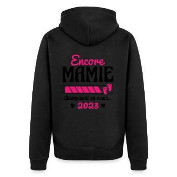 Encore Mamie En 2023 Cadeau Future Grand-mère - Veste à capuche bio Premium Unisexe - noir - Dos - Nico (187cm)
