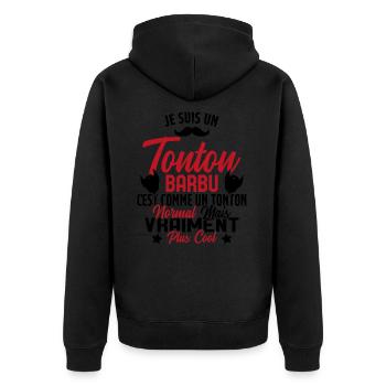 Tonton Barbu Humour Cadeau Onlce - Veste à capuche bio Premium Unisexe - noir - Dos - Nico (187cm)