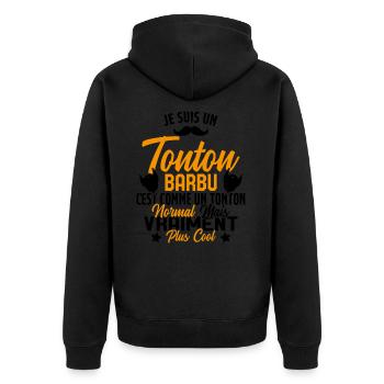 Tonton Barbu Humour Cadeau Onlce - Veste à capuche bio Premium Unisexe - noir - Dos - Nico (187cm)