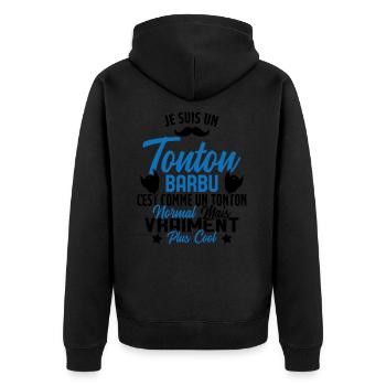 Tonton Barbu Humour Cadeau Onlce - Veste à capuche bio Premium Unisexe - noir - Dos - Nico (187cm)