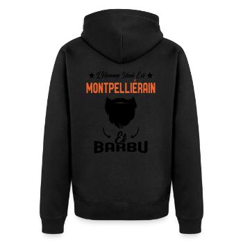 L'homme idéal est Montpelliérain et Barbu Humour - Veste à capuche bio Premium Unisexe - noir - Dos - Nico (187cm)