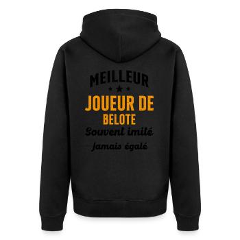 Jamais égalé meilleur Joueur de Belote Cadeau - Veste à capuche bio Premium Unisexe - noir - Dos - Nico (187cm)