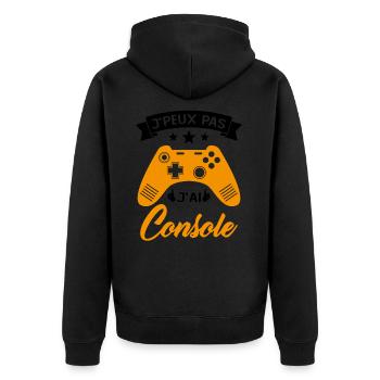 je peux pas j'ai Console Cadeau Geek Jeux Video - Veste à capuche bio Premium Unisexe - noir - Dos - Nico (187cm)