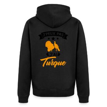 Je peux pas je suis Turque Cadeau - Veste à capuche bio Premium Unisexe - noir - Dos - Nico (187cm)